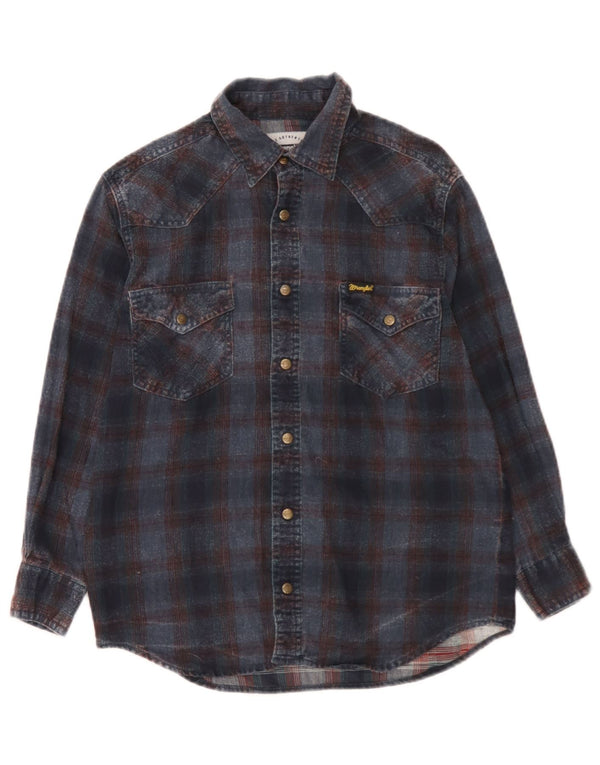Wrangler Boys Western flanel košulja 12-13 godina srednje plavi karirani pamuk
