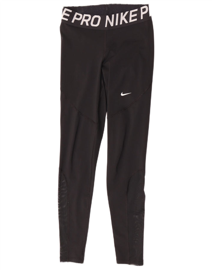 Nike Ženske Dri Fit Graphic Leggings UK 14 srednje crne