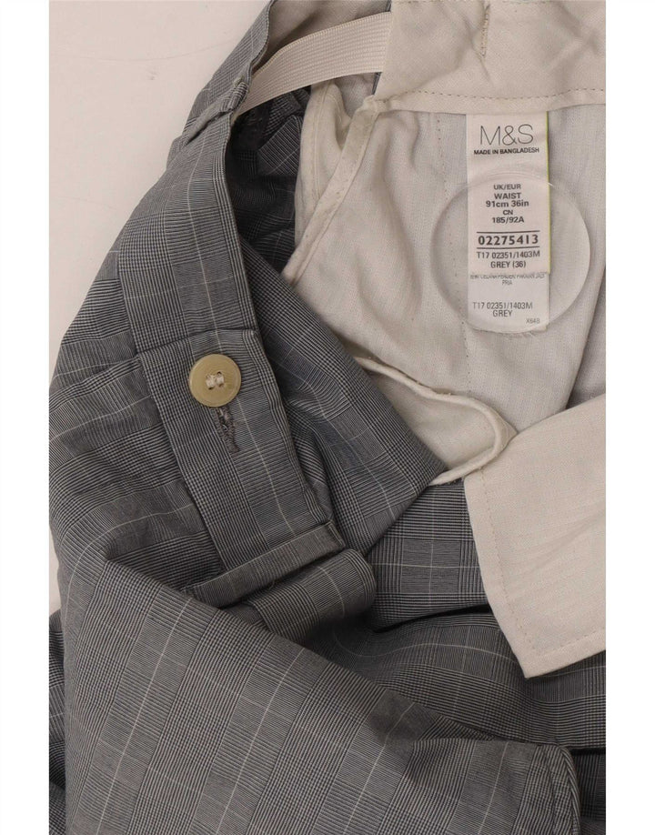 Marks & Spencer muške chino kratke hlače W36 veliki sivi karirani pamuk