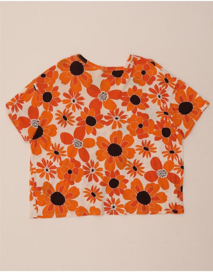 ZARA ženska majica kratkih rukava UK 16 Large Orange Floral