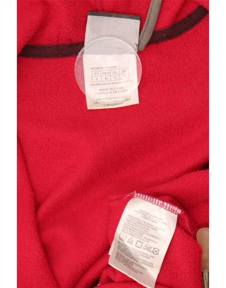 JACK WOLFSKIN Ženska jakna od flisa s kapuljačom s grafičkim motivima UK 10 Mala crvena