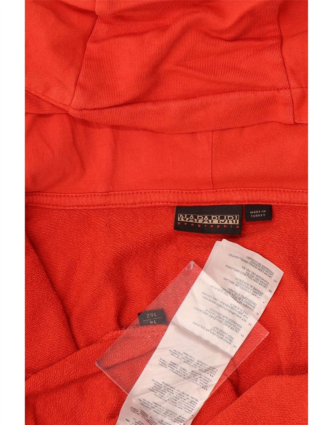 NAPAPIJRI pulover s kapuljačom s patentnim zatvaračem za dječake 13-14 godina, crveni pamuk