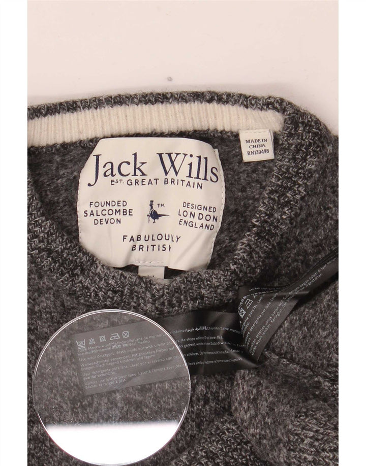 Jack Wills Ženski džemper s okruglim izrezom UK 12 srednje sivo s pjegama