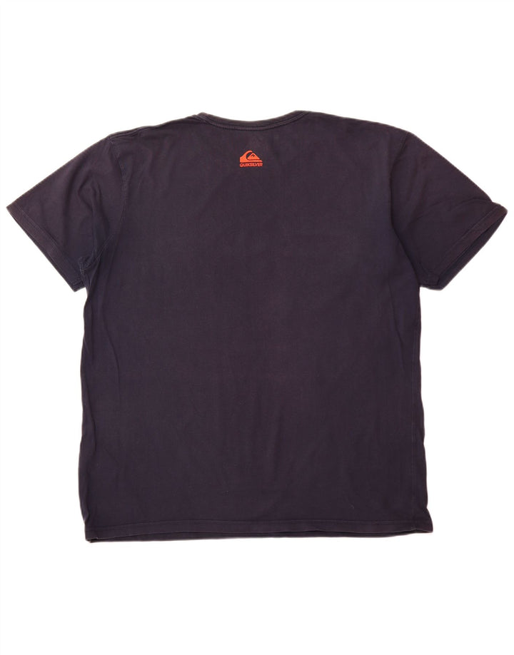 QUIKSILVER Mens Regular Fit Graphic T-Shirt Top XL Navy Blue Cotton