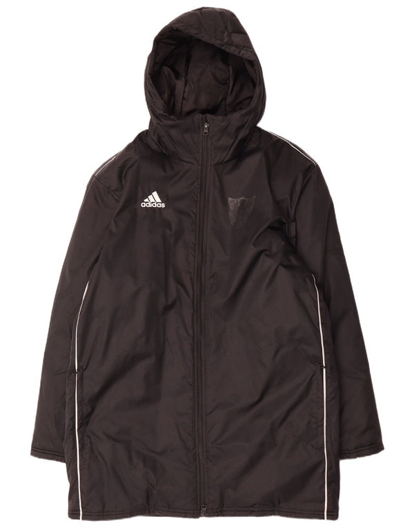 Adidas muški podstavljeni kaput s kapuljačom UK 38 srednji crni poliester
