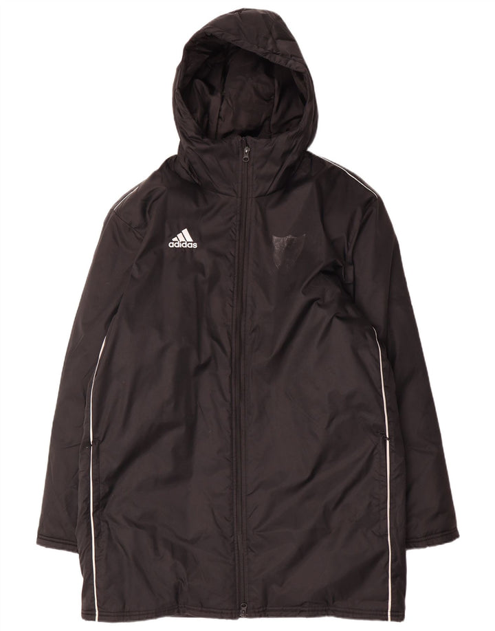 Adidas muški podstavljeni kaput s kapuljačom UK 38 srednji crni poliester