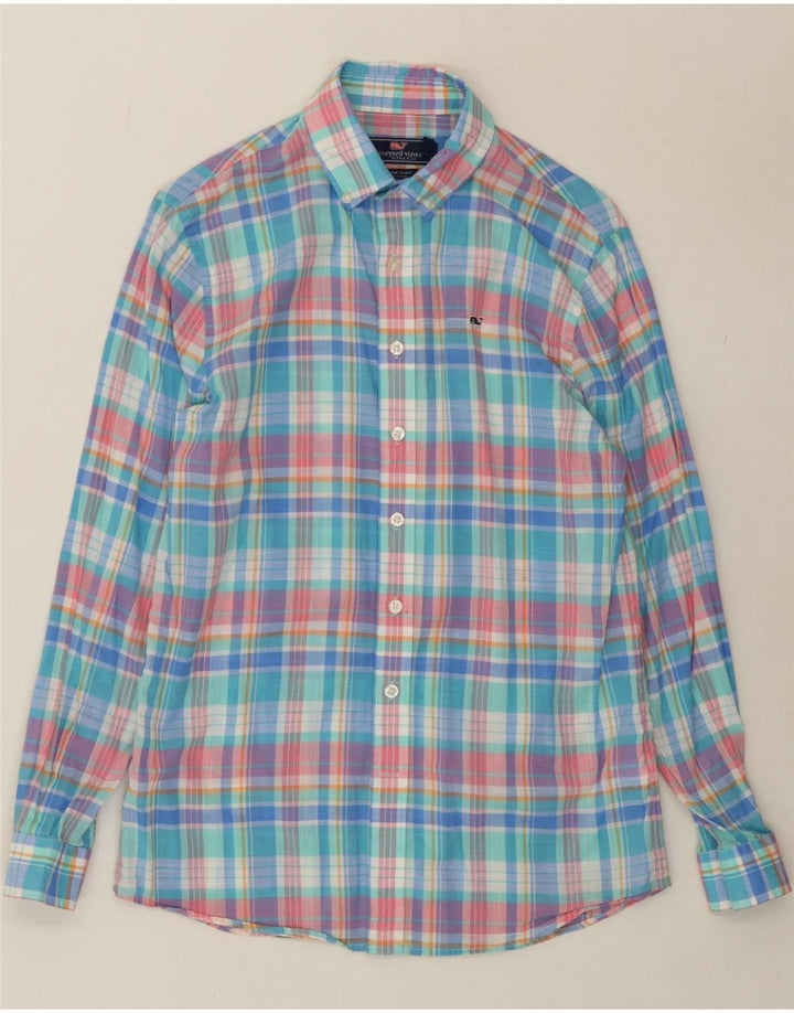 VINEYARD VINES Boys Shirt 15-16 Years Large Blue Check Cotton Vintage Vineyard Vines and Second-Hand Vineyard Vines from Messina Hembry 
