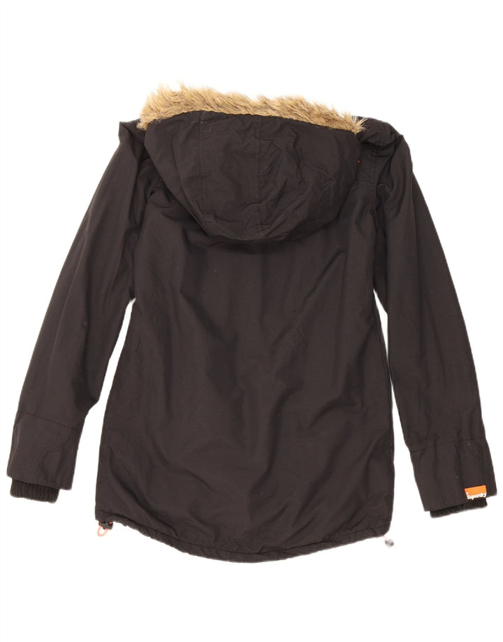 Superdry ženska jakna parka s kapuljačom UK 6 XS crni poliester