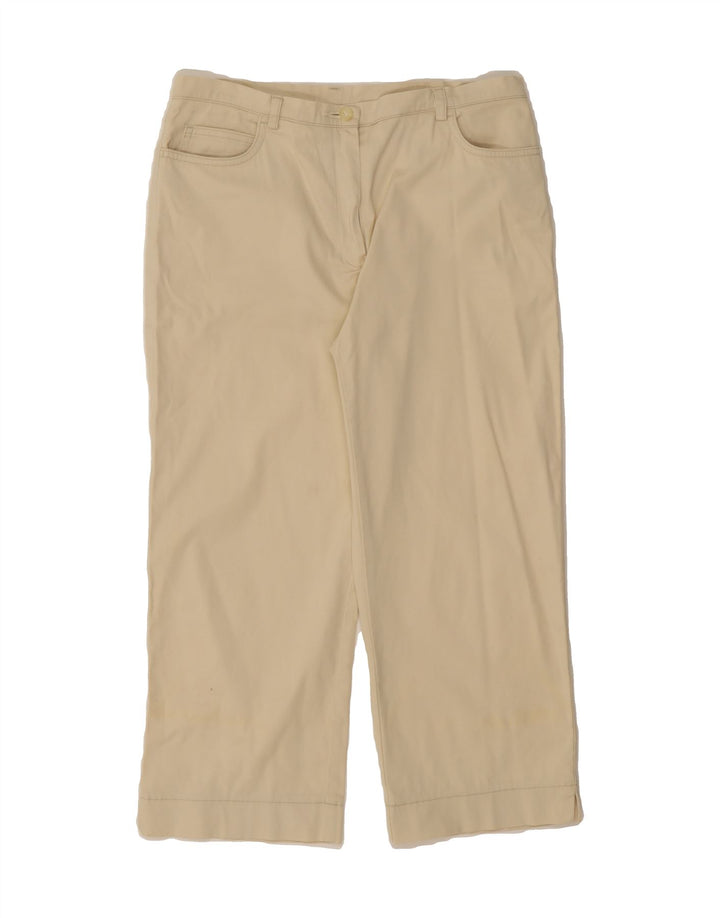 BELFE Womens Straight Capri Trousers UK 8 Small W30 L22 Beige Polyester Vintage Belfe and Second-Hand Belfe from Messina Hembry 