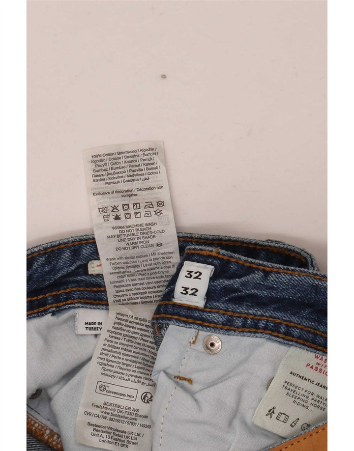 Jack & Jones muške ravne traperice W32 L32 plavi pamuk