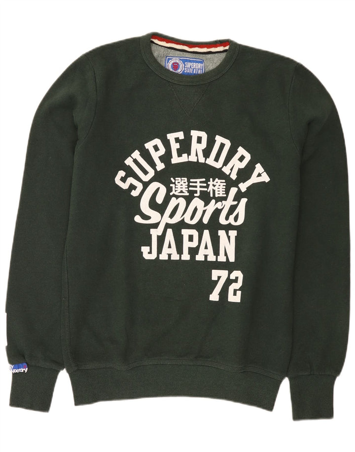 Superdry muška trenirka s grafičkim motivima, srednji zeleni pamuk