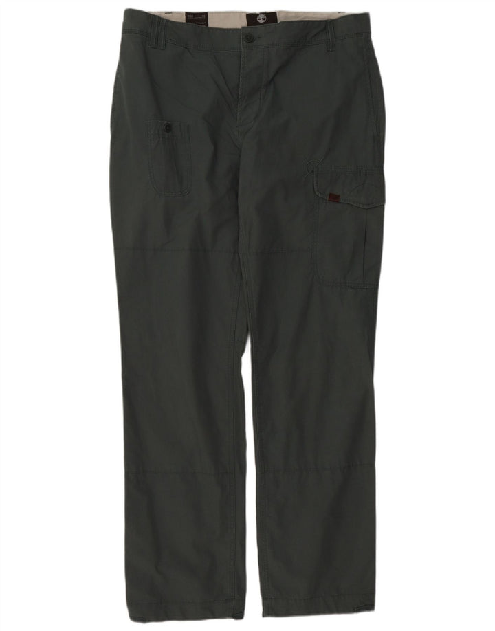 TIMBERLAND Muške ravne kargo hlače W36 L34 Zeleni pamuk
