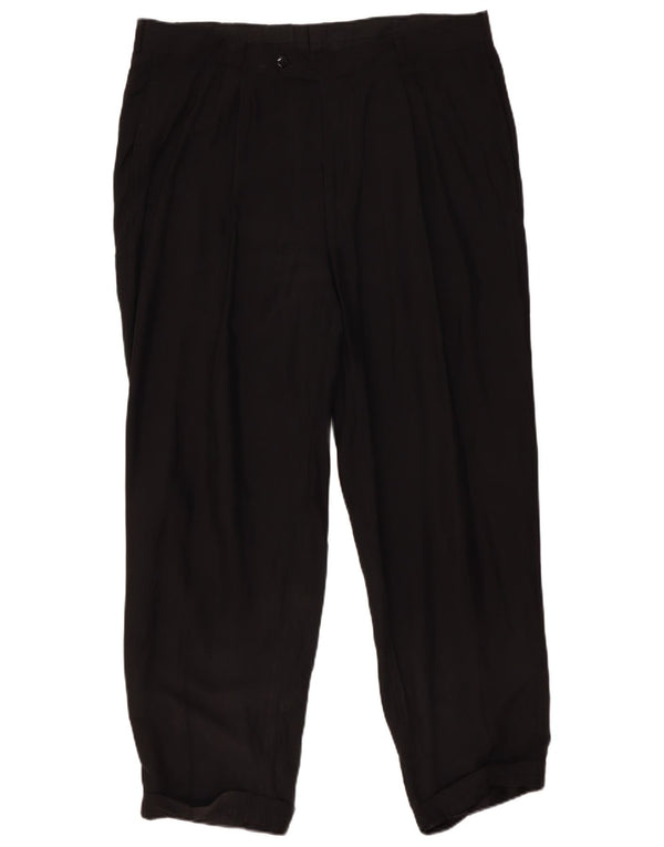 Hugo Boss muške hlače s štipaljkama EU 56 3XL W40 L31 Black Silk Classic