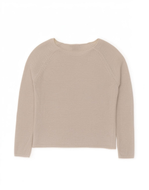 Tommy Hilfiger ženski džemper s veznim izrezom UK 10 Small Off White Classi