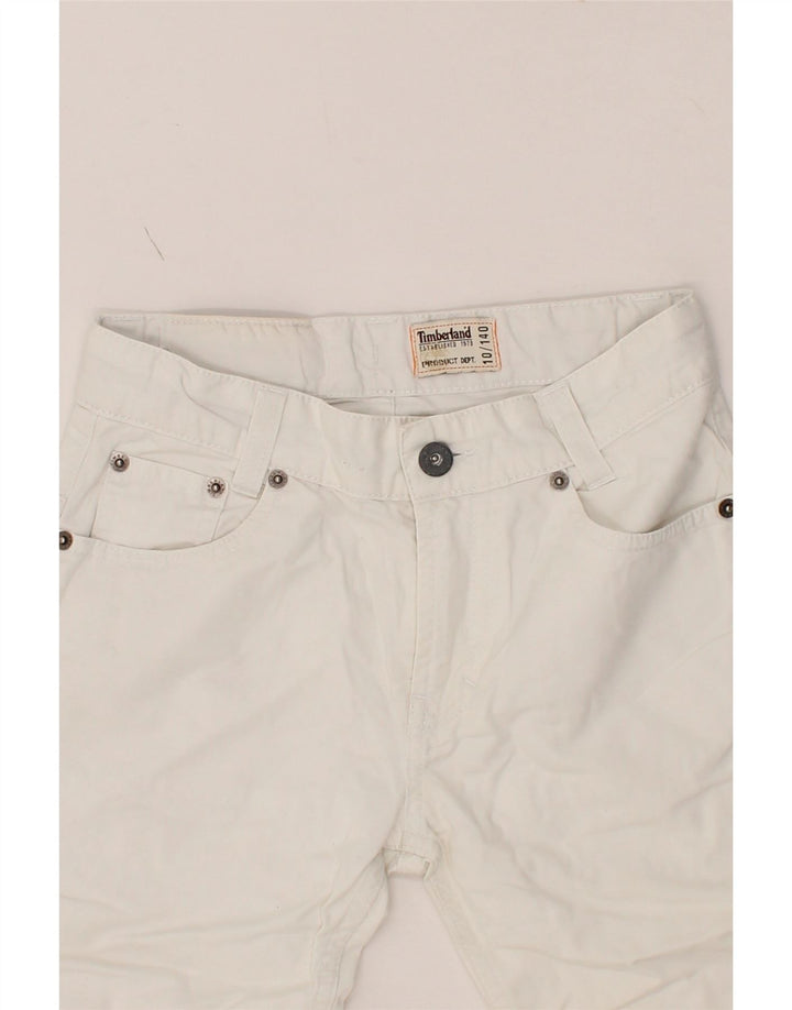 TIMBERLAND Boys Bermuda Shorts 9-10 Years W26 White Cotton Vintage Timberland and Second-Hand Timberland from Messina Hembry 