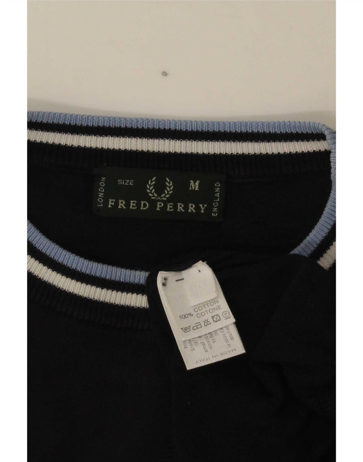 Fred Perry muški džemper s okruglim izrezom Srednji pamuk na tamnoplave pruge