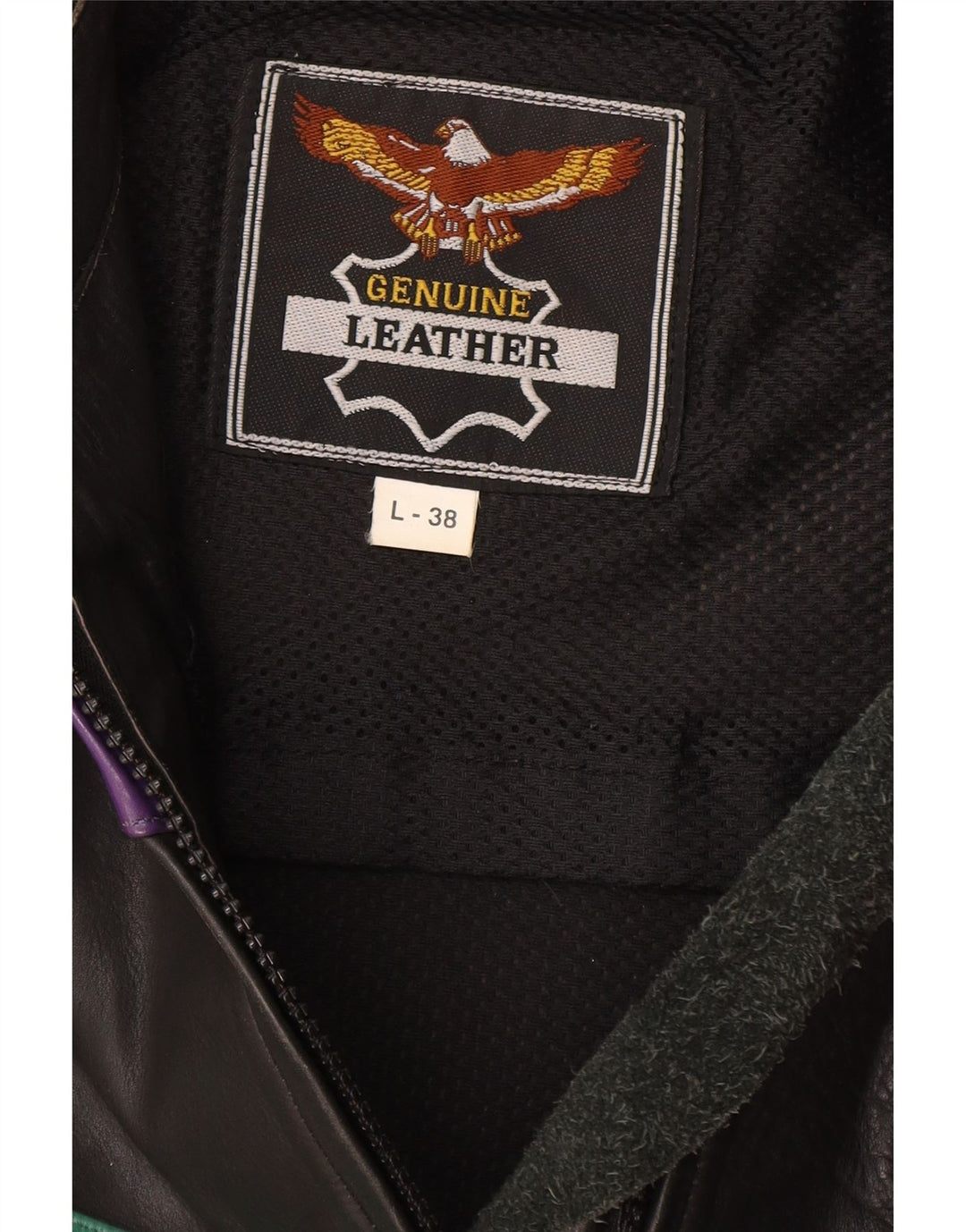 ROLEFF ženska jakna UK 14 Velika crna motociklistička koža u blokovima boja