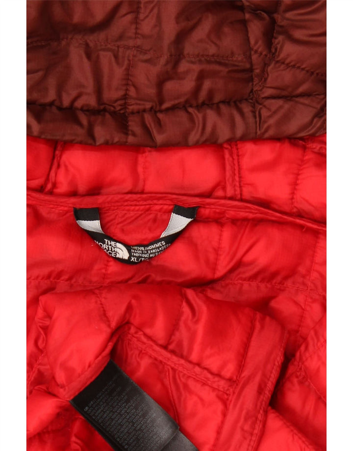 The North Face muška podstavljena jakna s kapuljačom UK 42 XL Red Colourblock poliester