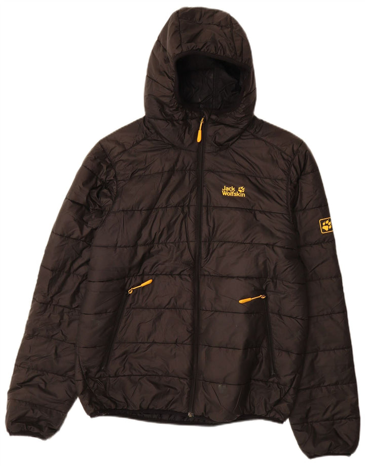 JACK WOLFSKIN Muška podstavljena jakna s kapuljačom UK 34 Mala crna poliester