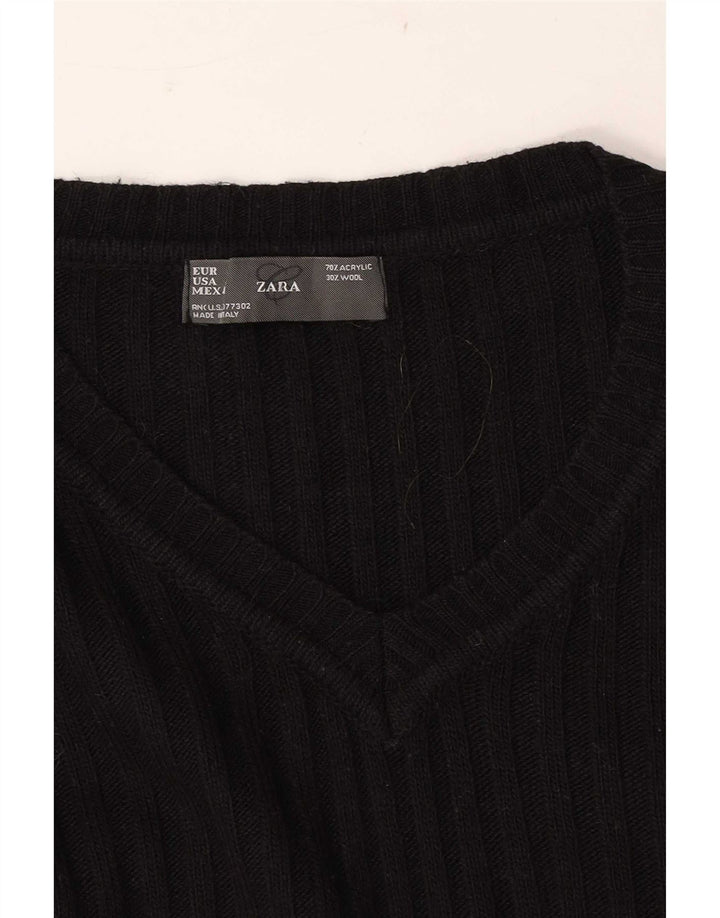 Veliki crni akrilni muški pulover Zara s V-izrezom