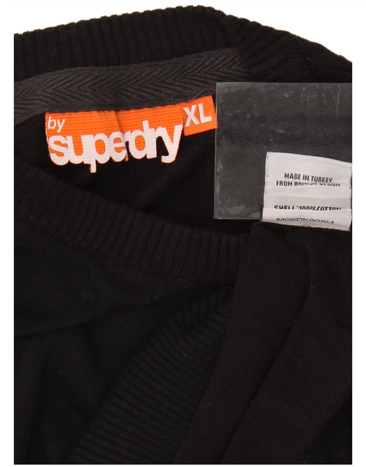 SUPERDRY muški pulover s okruglim izrezom XL crni pamuk