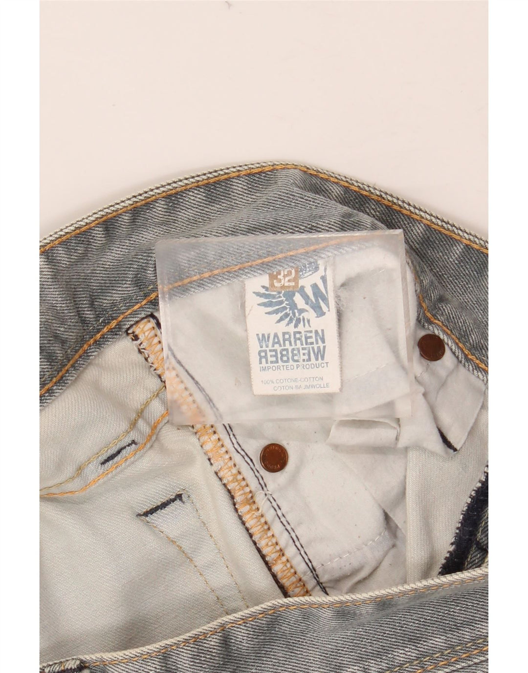 WARREN WEBBER Muške ravne traperice W32 L35 sivi pamuk