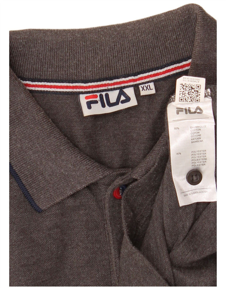 Fila muška polo majica dugih rukava 2XL sivi pamuk