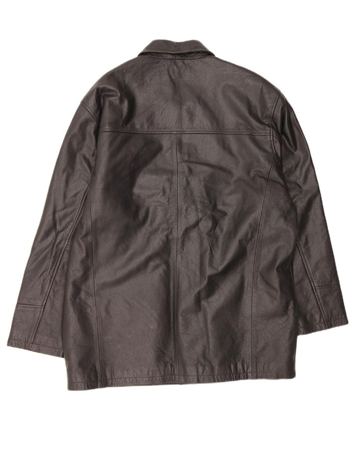 ST. BERNARD Mens Leather Coat UK 42 XL Black Leather Vintage St. Bernard and Second-Hand St. Bernard from Messina Hembry 
