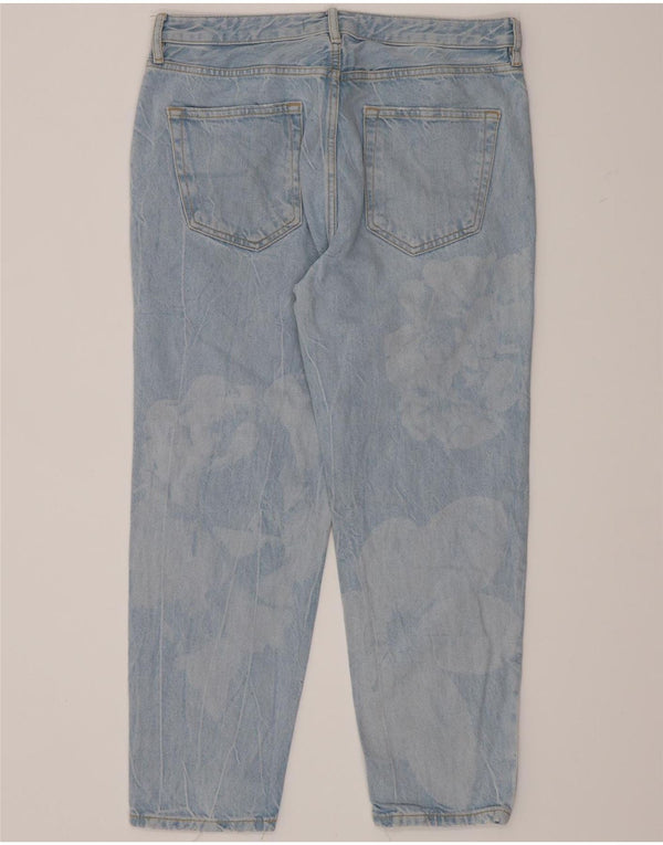 Zara muške skraćene traperice Acid Wash EU 42 Large W32 L26 Plave cvjetne