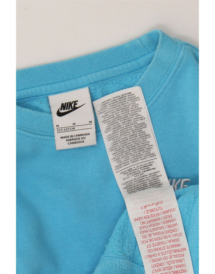 NIKE Boys Sweatshirt Džemper 10-11 godina srednje plavi pamuk