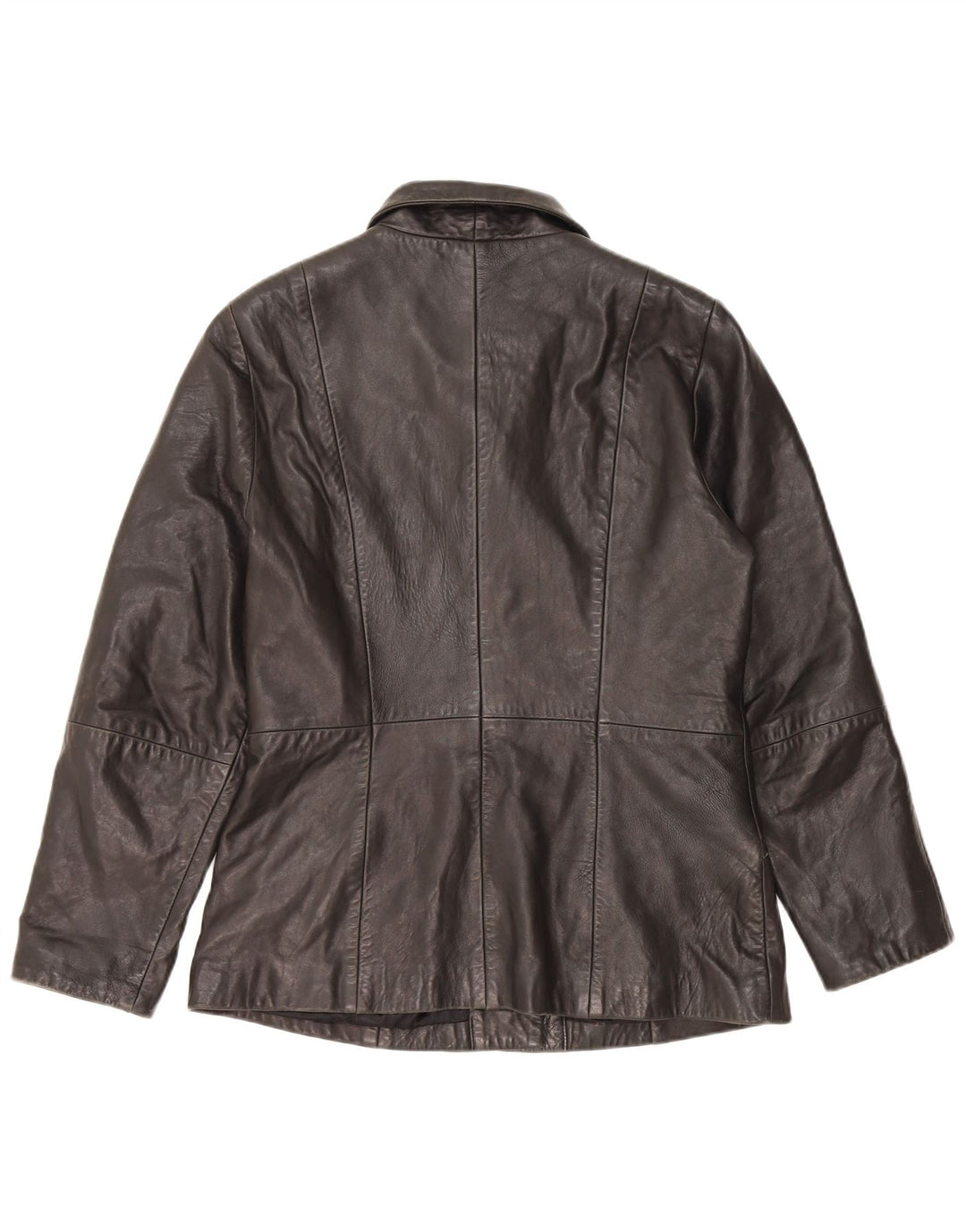 MAURITIUS Ženska kožna jakna sako s 3 gumba UK 18 XL crna koža