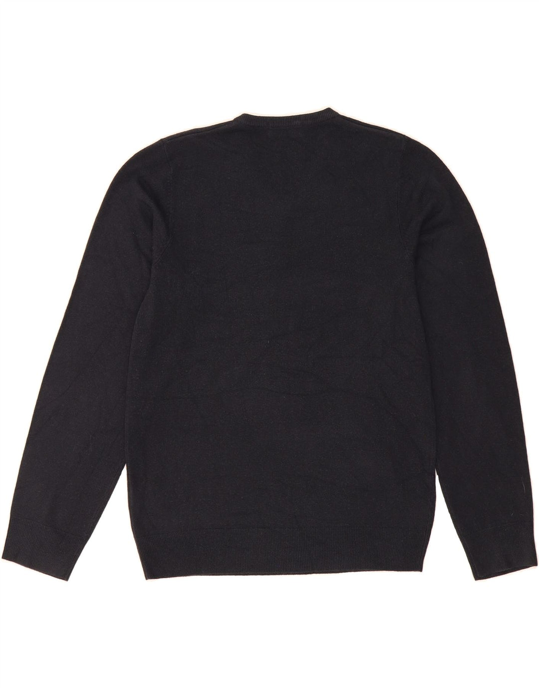 MARKS & SPENCER Mens V-Neck Jumper Sweater Small Navy Blue Acrylic Vintage Marks & Spencer and Second-Hand Marks & Spencer from Messina Hembry 