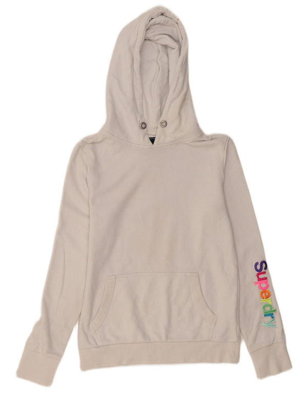 Superdry ženska majica s kapuljačom s kapuljačom UK 10 Mali bijeli pamuk