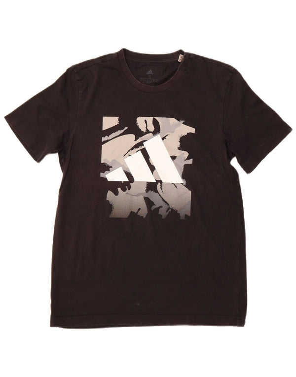 ADIDAS muška majica kratkih rukava s grafičkim motivima, mala, crna pamučna