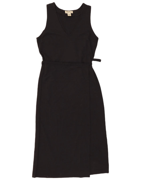 EDDIE BAUER Mala ženska haljina bez rukava na omot UK 16 Velika crna