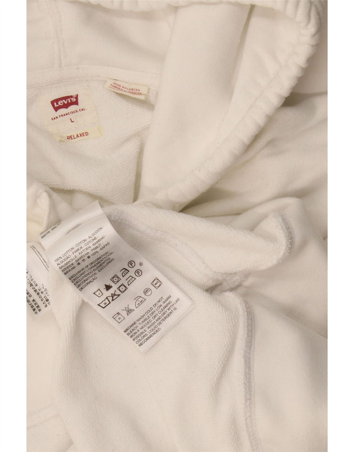 Levi's muška opuštena majica s kapuljačom, veliki bijeli pamuk