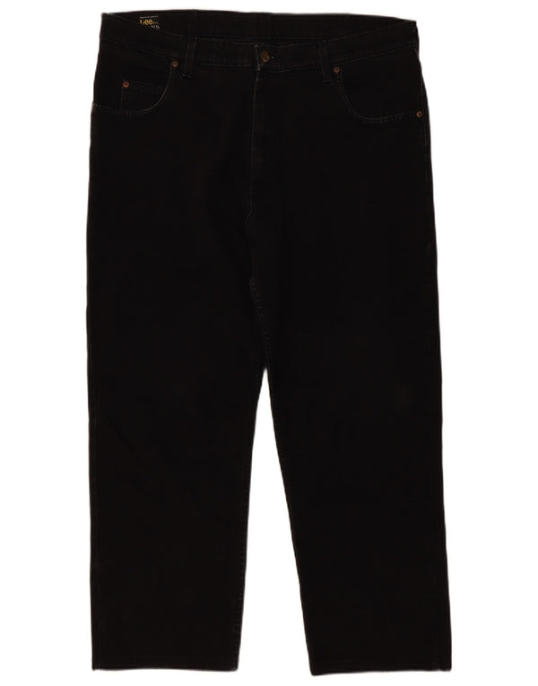 Lee Mens Brooklyn skraćene ravne traperice W42 L27 crni pamuk