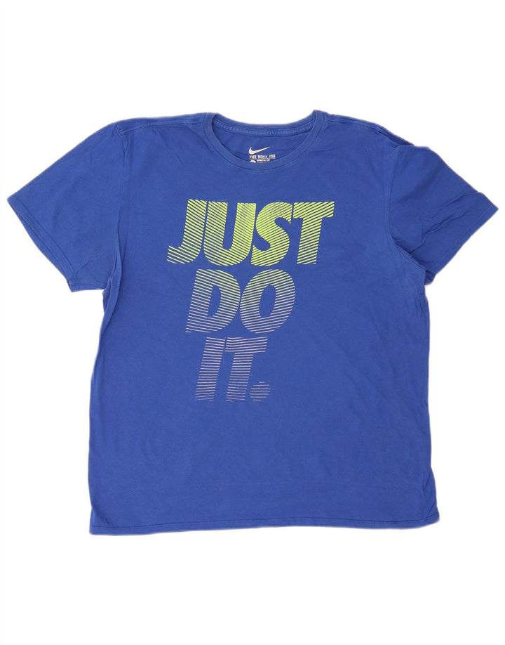 NIKE Muška velika plava majica atletskog kroja s motivima