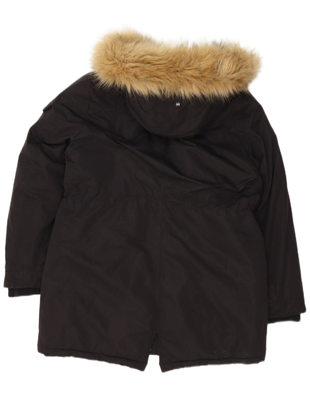 Superdry ženska velika parka jakna s kapuljačom UK 16 veliki crni poliester