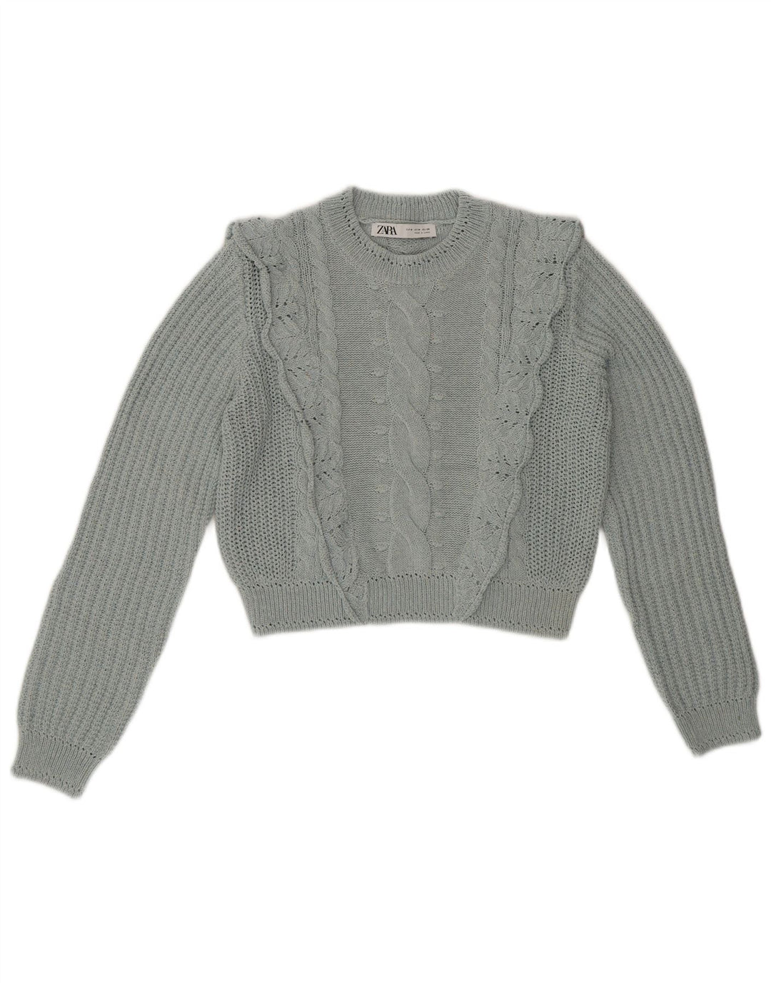 ZARA ženski pulover s okruglim izrezom UK 14 Srednje plava