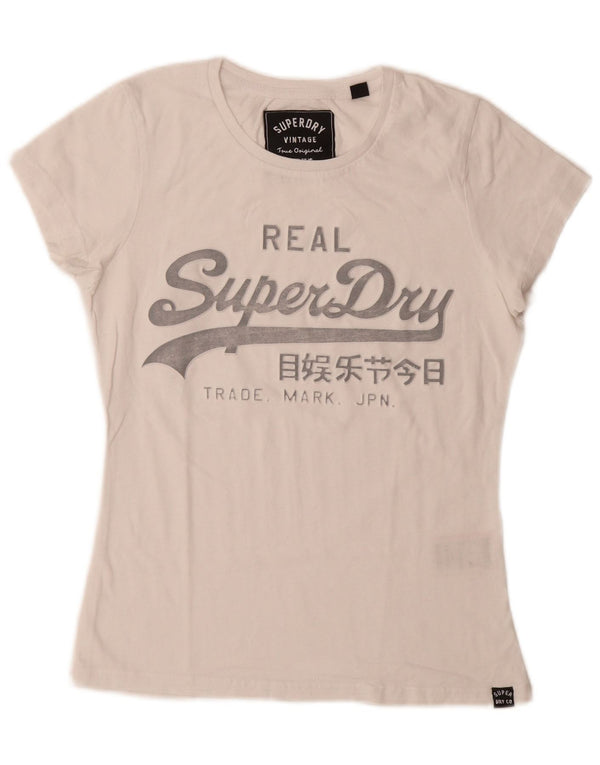 Superdry ženska majica kratkih rukava s grafičkim motivima UK 10 Mali bijeli pamuk