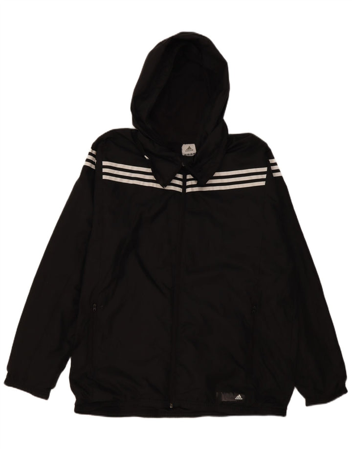 Adidas muška kišna jakna s kapuljačom UK 42 XL crni poliester