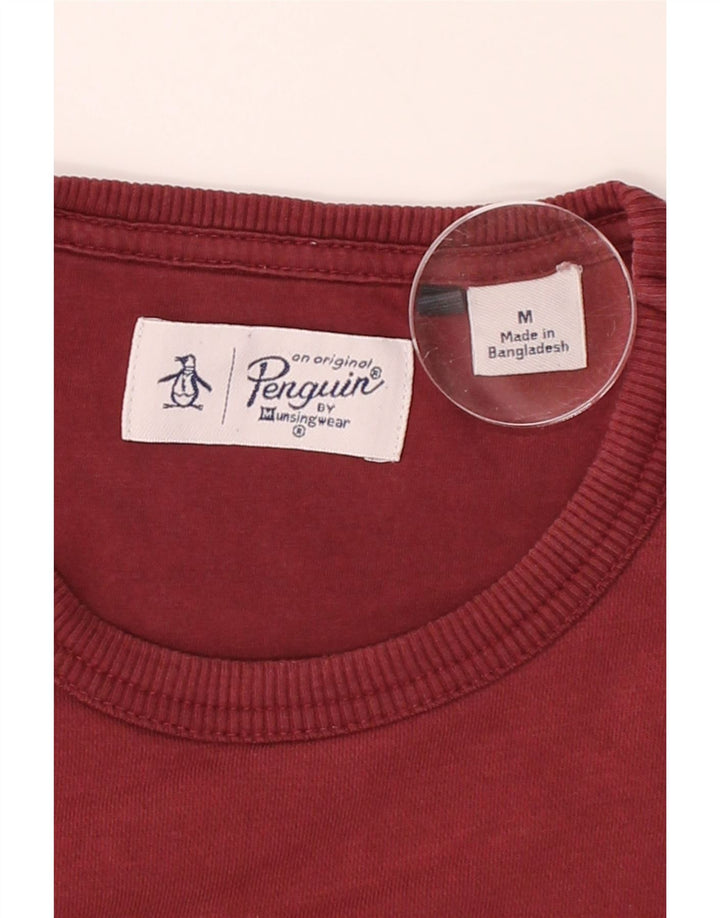 PENGUIN Mens Sweatshirt Jumper Medium Burgundy Vintage Penguin and Second-Hand Penguin from Messina Hembry 