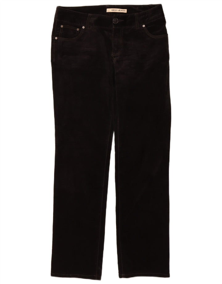 DKNY ženske ravne ležerne hlače od baršuna US 8 srednje W30 L33 crne