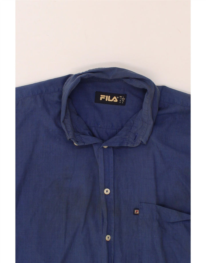 FILA Mens Shirt IT 52/54 Large Navy Blue Vintage Fila and Second-Hand Fila from Messina Hembry 