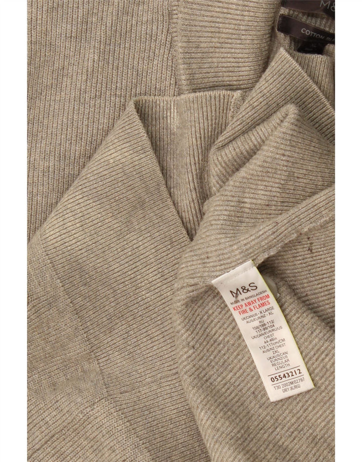 MARKS & SPENCER Muški kardigan pulover UK 44/46 XL sivi poliester