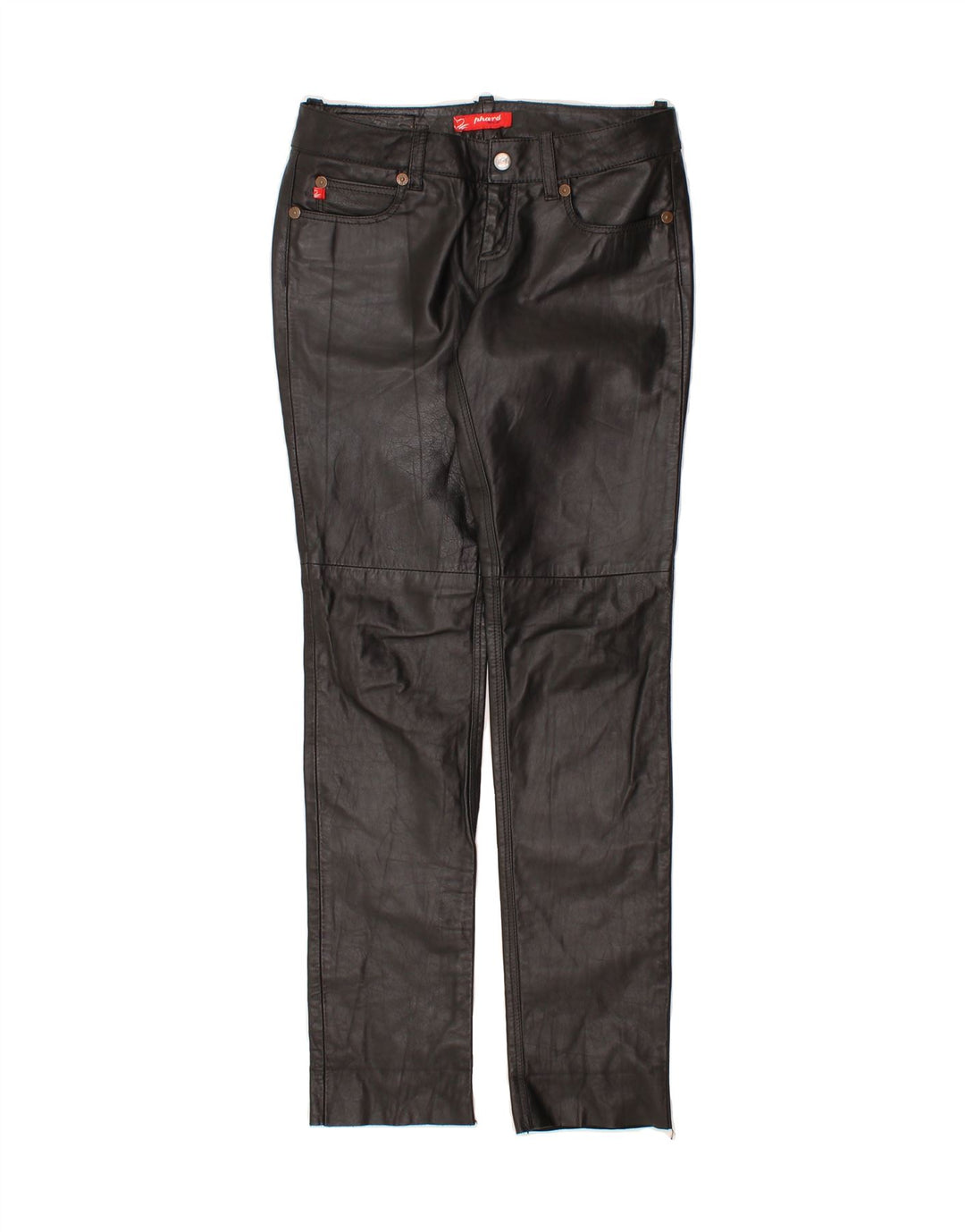 PHARD Womens Leather Slim Trousers W27 L32 Black Leather Vintage Phard and Second-Hand Phard from Messina Hembry 