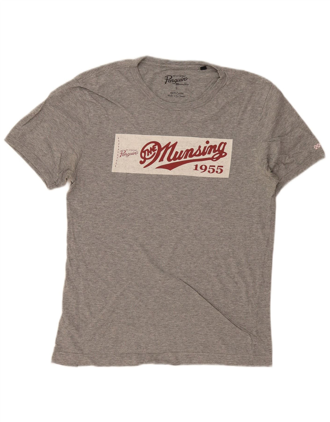 PENGUIN Muška majica kratkih rukava s grafičkim motivima Mala siva pamučna majica