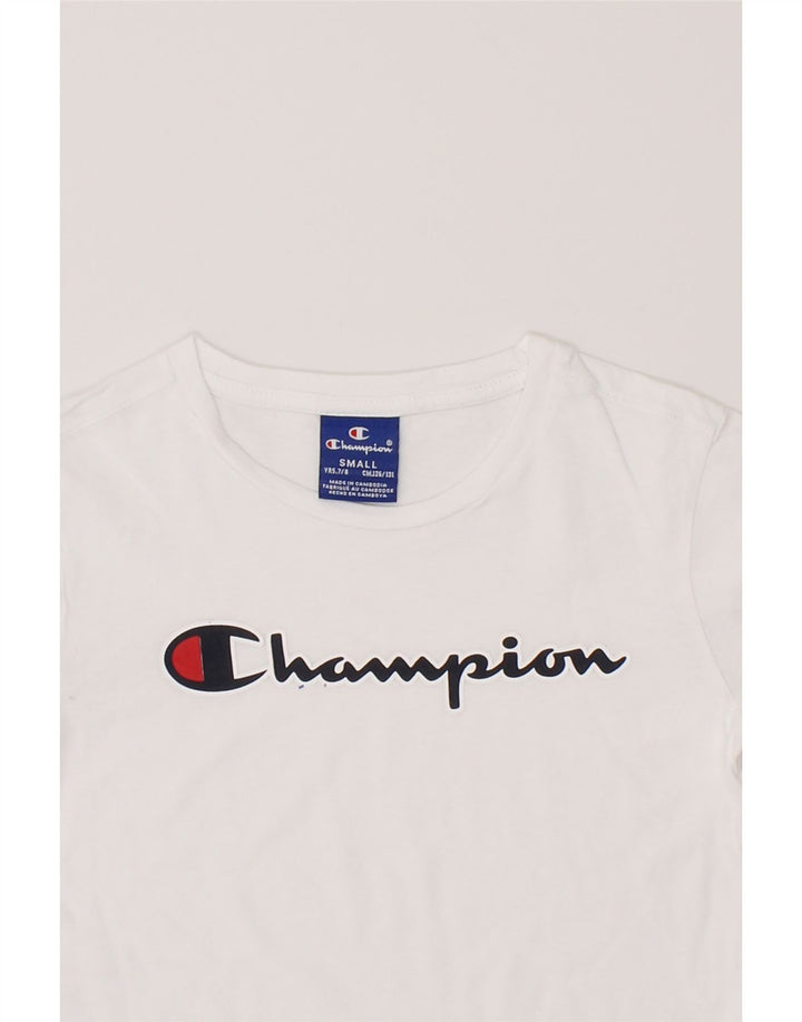 CHAMPION Boys Graphic T-Shirt Top 7-8 Years Small White Vintage Champion and Second-Hand Champion from Messina Hembry 