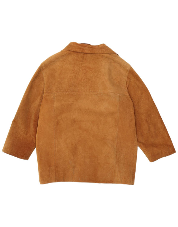Vintage ženska jakna od brušene kože IT 48 XL smeđa koža